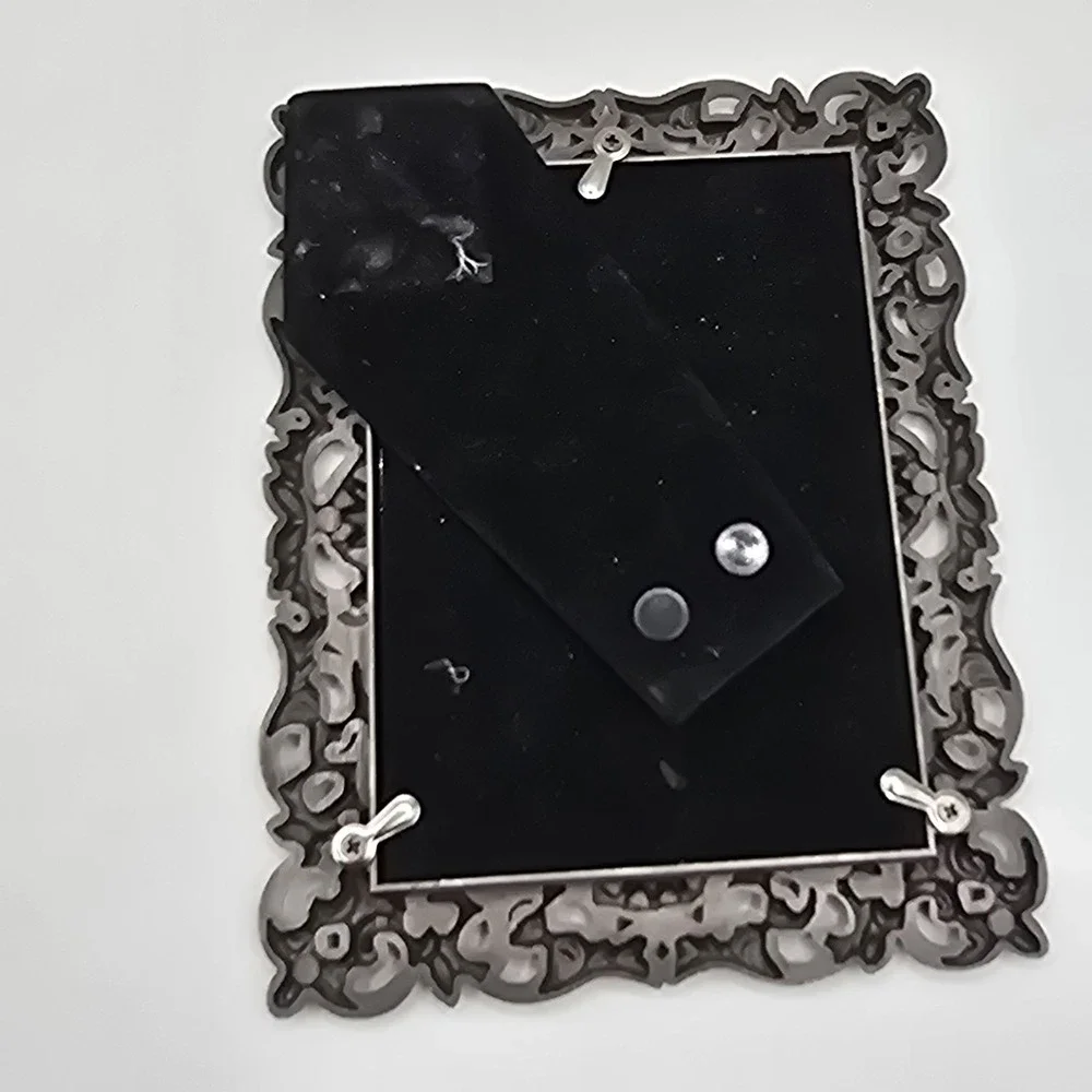 Ornate‎ Pewter Undulating Scroll Work Photo Picture Frame Two 2 1/2